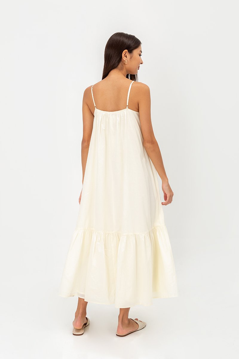 INIYA FLOUNCE HEM MAXI DRESS W SASH