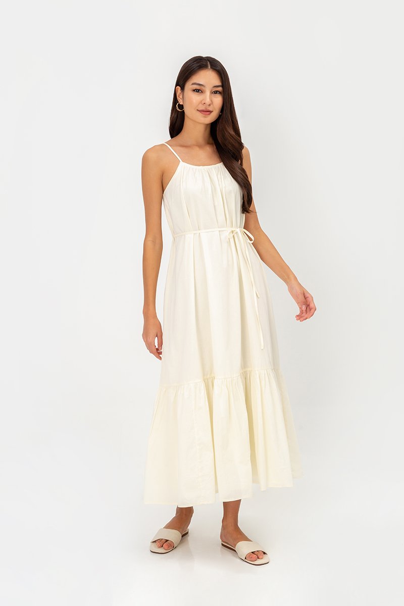 INIYA FLOUNCE HEM MAXI DRESS W SASH