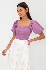 AMAELIA PUFF SLEEVE SMOCKED TOP