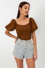 AMAELIA PUFF SLEEVE SMOCKED TOP