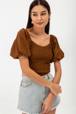 AMAELIA PUFF SLEEVE SMOCKED TOP