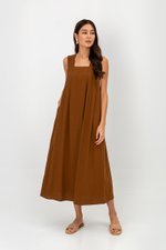 YUKI LINEN VBACK MAXI DRESS