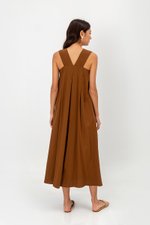 YUKI LINEN VBACK MAXI DRESS