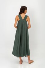 YUKI LINEN VBACK MAXI DRESS