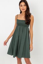 CAROLYN SMOCKED MINI DRESS