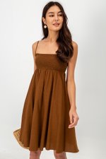 CAROLYN SMOCKED MINI DRESS