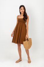 CAROLYN SMOCKED MINI DRESS
