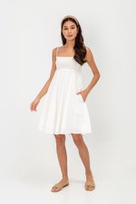 CAROLYN SMOCKED MINI DRESS