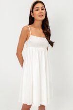 CAROLYN SMOCKED MINI DRESS