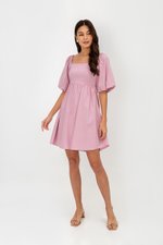 ROSE PUFF SLEEVE MINI DRESS ROSE PUFF SLEEVE MINI DRESS