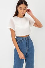 LERANE TEXTURED BOXY CROP TOP