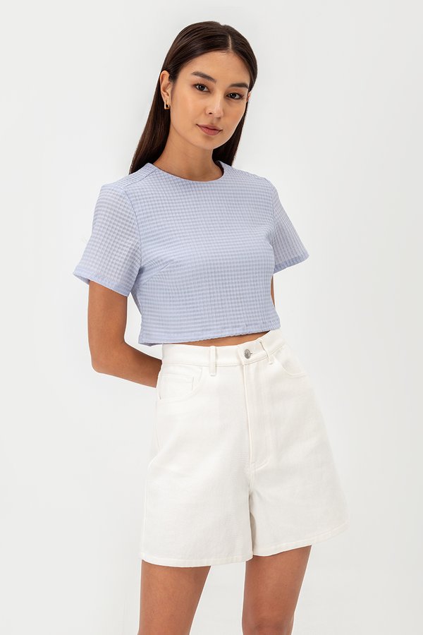 LERANE TEXTURED BOXY CROP TOP