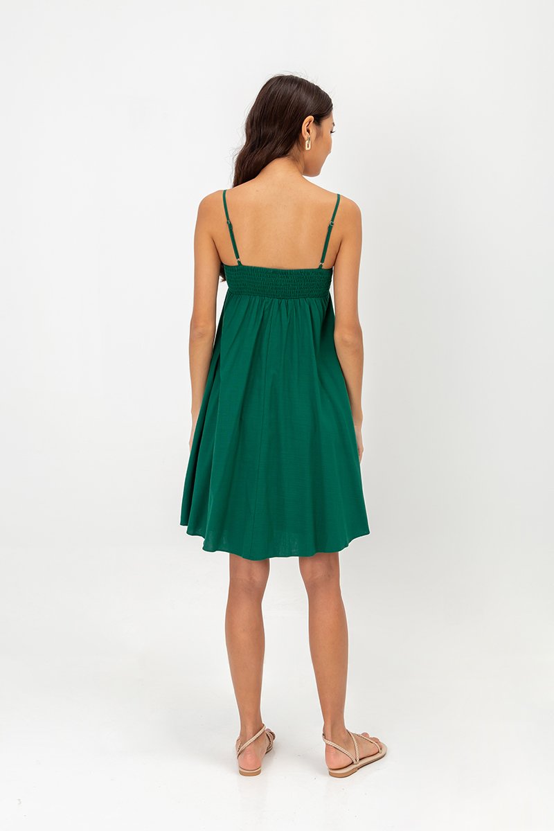 CAROLYN SMOCKED MINI DRESS