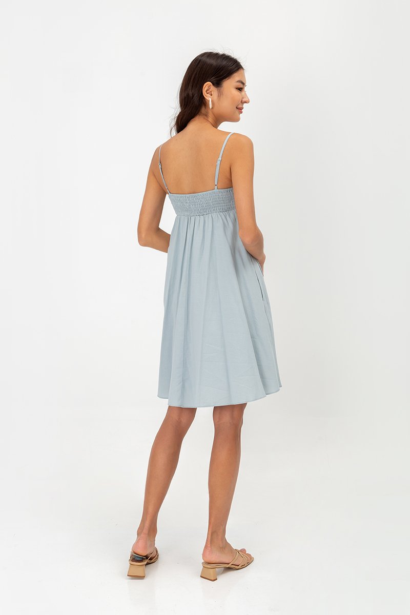 CAROLYN SMOCKED MINI DRESS