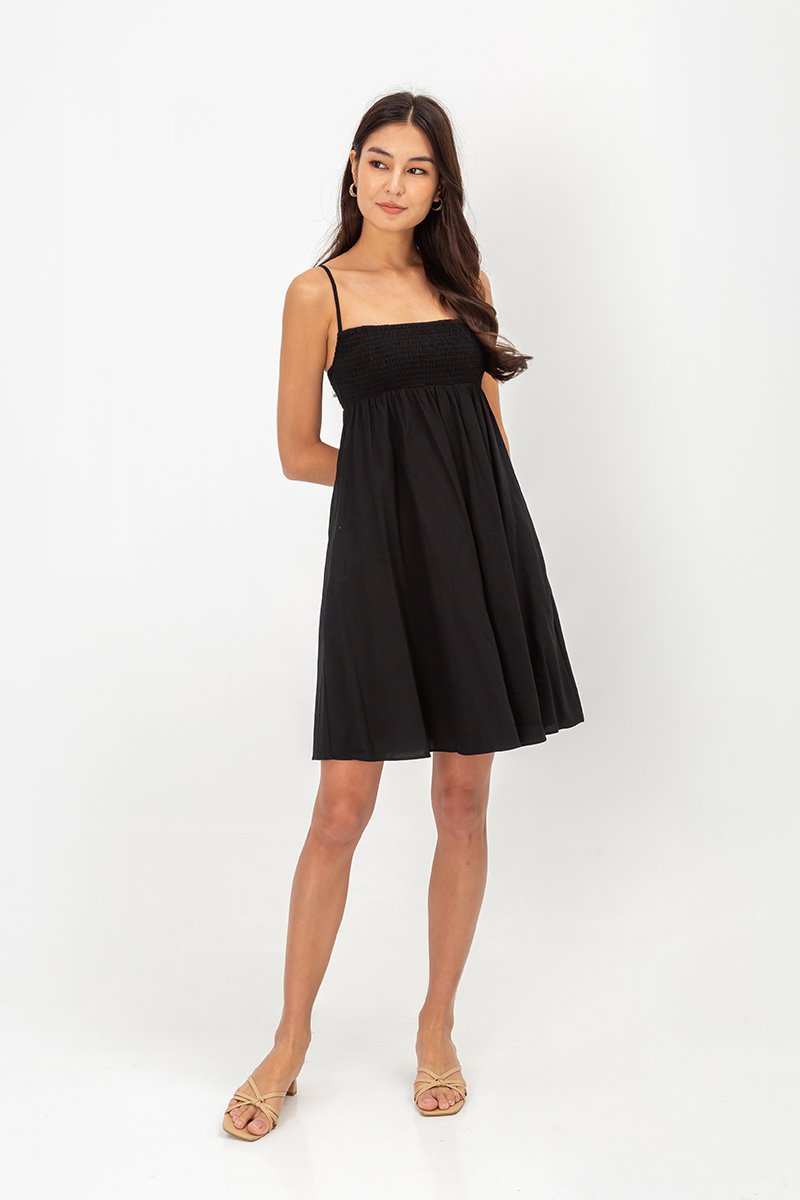CAROLYN SMOCKED MINI DRESS