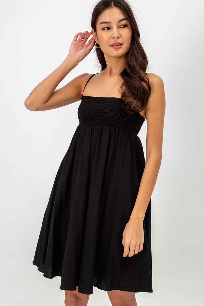 CAROLYN SMOCKED MINI DRESS