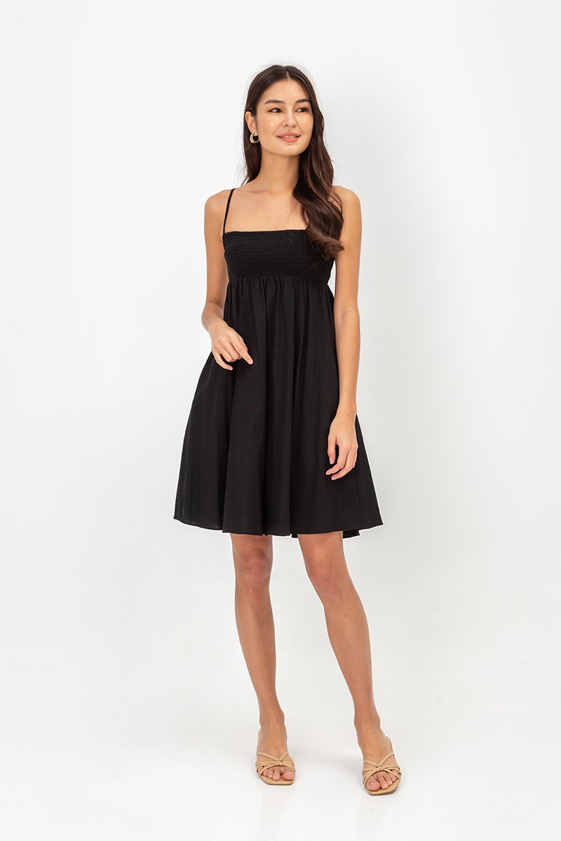 CAROLYN SMOCKED MINI DRESS