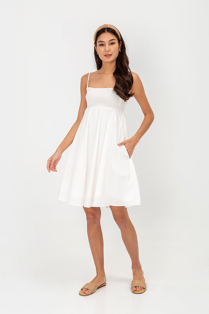CAROLYN SMOCKED MINI DRESS