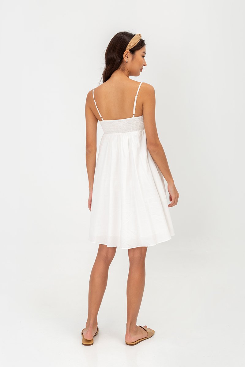 CAROLYN SMOCKED MINI DRESS