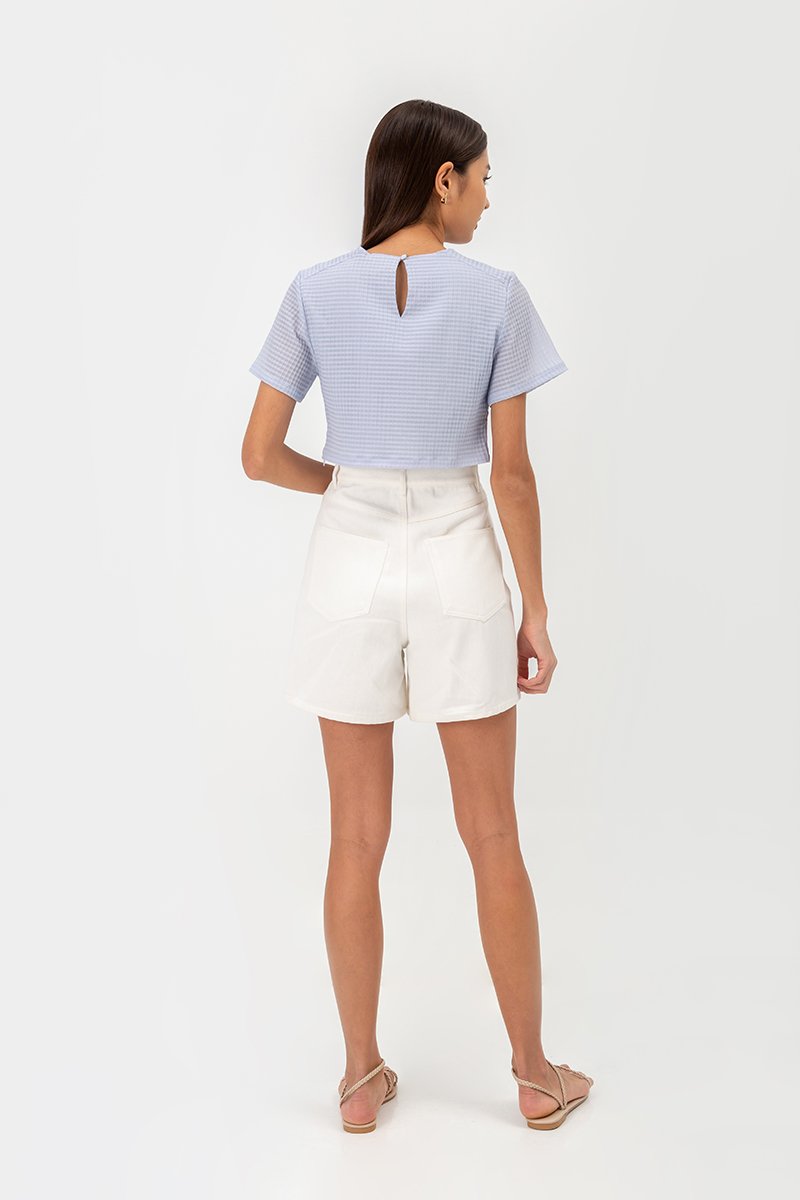 LERANE TEXTURED BOXY CROP TOP