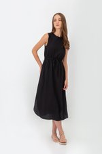 ANGELIKA DRAWSTRING WAIST MIDI DRESS ANGELIKA DRAWSTRING WAIST MIDI DRESS