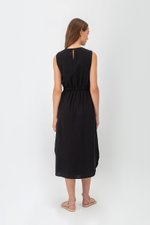 ANGELIKA DRAWSTRING WAIST MIDI DRESS ANGELIKA DRAWSTRING WAIST MIDI DRESS