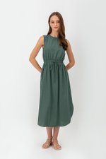 ANGELIKA DRAWSTRING WAIST MIDI DRESS ANGELIKA DRAWSTRING WAIST MIDI DRESS