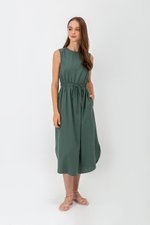 ANGELIKA DRAWSTRING WAIST MIDI DRESS ANGELIKA DRAWSTRING WAIST MIDI DRESS