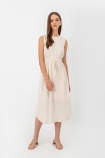 ANGELIKA DRAWSTRING WAIST MIDI DRESS ANGELIKA DRAWSTRING WAIST MIDI DRESS