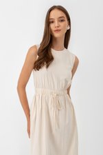 ANGELIKA DRAWSTRING WAIST MIDI DRESS ANGELIKA DRAWSTRING WAIST MIDI DRESS