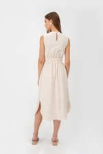 ANGELIKA DRAWSTRING WAIST MIDI DRESS ANGELIKA DRAWSTRING WAIST MIDI DRESS