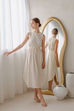 ANGELIKA DRAWSTRING WAIST MIDI DRESS ANGELIKA DRAWSTRING WAIST MIDI DRESS