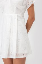 CHANTAL V NECK EYELET ROMPER