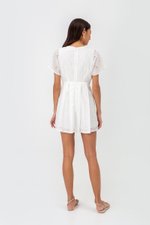 CHANTAL V NECK EYELET ROMPER