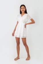 CHANTAL V NECK EYELET ROMPER