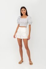 DASHA FLORAL SMOCKED PUFF SLEEVE TOP DASHA FLORAL SMOCKED PUFF SLEEVE TOP