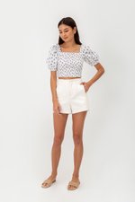 DASHA FLORAL SMOCKED PUFF SLEEVE TOP DASHA FLORAL SMOCKED PUFF SLEEVE TOP