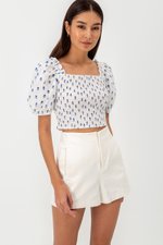DASHA FLORAL SMOCKED PUFF SLEEVE TOP DASHA FLORAL SMOCKED PUFF SLEEVE TOP
