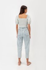 DASHA FLORAL SMOCKED PUFF SLEEVE TOP DASHA FLORAL SMOCKED PUFF SLEEVE TOP