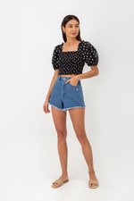 DASHA FLORAL SMOCKED PUFF SLEEVE TOP DASHA FLORAL SMOCKED PUFF SLEEVE TOP