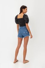 DASHA FLORAL SMOCKED PUFF SLEEVE TOP DASHA FLORAL SMOCKED PUFF SLEEVE TOP