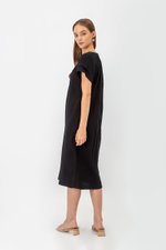 ELITSA LAYERED SLEEVE MIDI DRESS W SASH