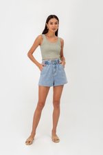 KAIROS DENIM PAPERBAG SHORTS