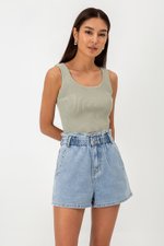 KAIROS DENIM PAPERBAG SHORTS
