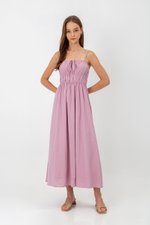 ADELITA ELASTIC RIBBON TIE MAXI DRESS