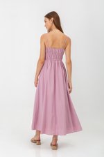 ADELITA ELASTIC RIBBON TIE MAXI DRESS