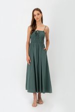 ADELITA ELASTIC RIBBON TIE MAXI DRESS