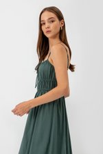 ADELITA ELASTIC RIBBON TIE MAXI DRESS
