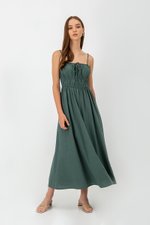 ADELITA ELASTIC RIBBON TIE MAXI DRESS