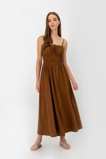 ADELITA ELASTIC RIBBON TIE MAXI DRESS